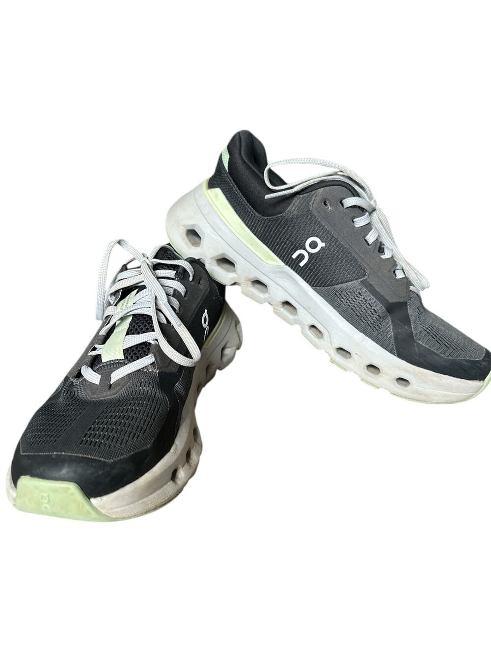 Women's OnCloud 2 Running Lace Up Sneakers Shadow/Lima Grey/Green Size 7.5